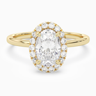 Oval Scalloped Halo Baseline in 14K Yellow Gold main white