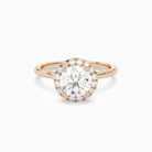 Round Scalloped Halo Baseline in 14K Rose Gold main white