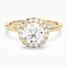 Round Scalloped Halo Baseline in 14K Yellow Gold main white