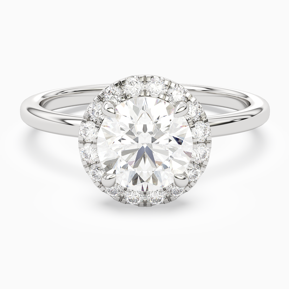 Round Scalloped Halo Baseline in Platinum main white