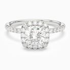 Cushion Scalloped Halo Pavé in 14K White Gold main white