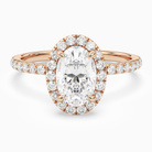 Oval Scalloped Halo Pavé in 14K Rose Gold main white