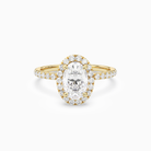 Oval Scalloped Halo Pavé in 14K Yellow Gold main white