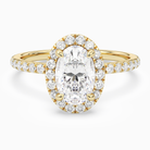 Oval Scalloped Halo Pavé in 14K Yellow Gold main white