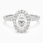 Oval Scalloped Halo Pavé in Platinum main white