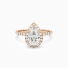 Pear Scalloped Halo Pavé in 14K Rose Gold main white