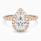 Pear Scalloped Halo Pavé in 14K Rose Gold main white