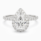 Pear Scalloped Halo Pavé in 14K White Gold main white