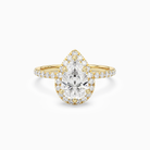 Pear Scalloped Halo Pavé in 14K Yellow Gold main white