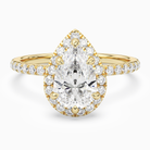 Pear Scalloped Halo Pavé in 14K Yellow Gold main white