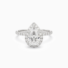 Pear Scalloped Halo Pavé in 18K White Gold main white