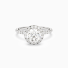 Round Scalloped Halo Pavé in 14K White Gold main white