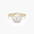 Round Scalloped Halo Pavé in 14K Yellow Gold main white