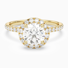 Round Scalloped Halo Pavé in 18K Yellow Gold main white