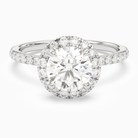 Round Scalloped Halo Pavé in Platinum main white