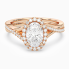 Oval Twisted Halo in 14K Rose Gold main white
