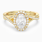 Oval Twisted Halo in 14K Yellow Gold main white