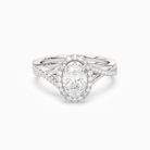 Oval Twisted Halo in Platinum main white