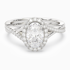 Oval Twisted Halo in Platinum main white