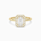Emerald Compact Halo in 14K Yellow Gold main white