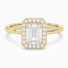 Emerald Compact Halo in 18K Yellow Gold main white