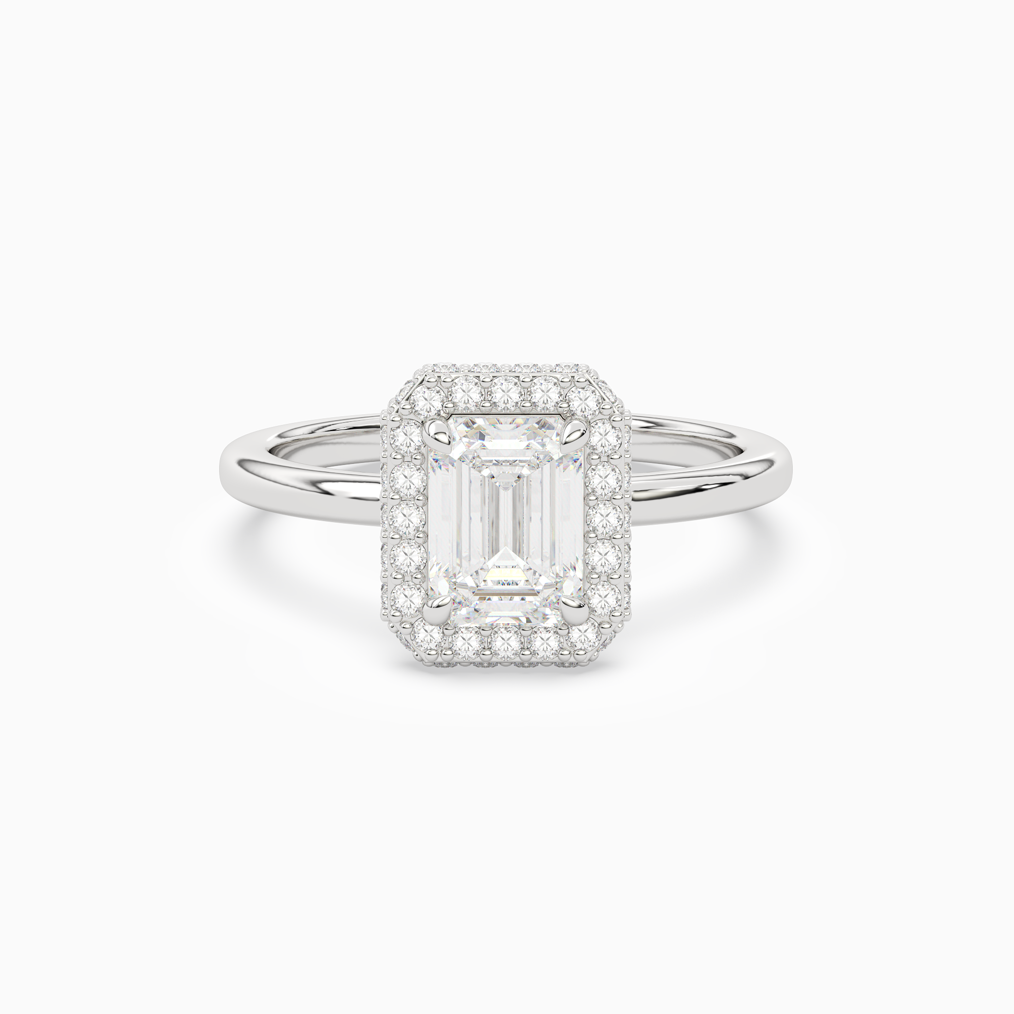 Emerald Compact Halo in Platinum main white