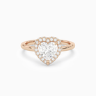 Heart Compact Halo in 14K Rose Gold main white