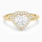 Heart Compact Halo in 18K Yellow Gold main white