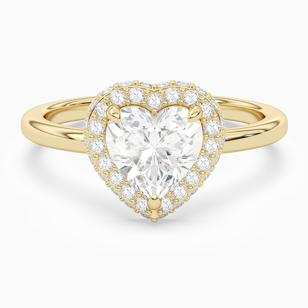 Heart Compact Halo in 18K Yellow Gold main white