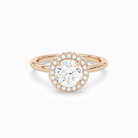 Round Compact Halo in 14K Rose Gold main white