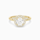 Round Compact Halo in 14K Yellow Gold main white