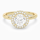 Round Compact Halo in 14K Yellow Gold main white