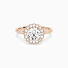 Round Floral Halo in 14K Rose Gold main white