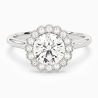 Round Floral Halo in 14K White Gold main white
