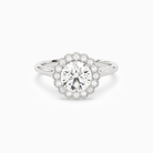 Round Floral Halo in 18K White Gold main white