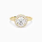 Round Floral Halo in 18K Yellow Gold main white
