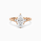 Marquise Milgrain Shoulder Side Stone Ring in 14K Rose Gold main white