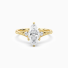Marquise Milgrain Shoulder Side Stone Ring in 18K Yellow Gold main white