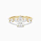 Pear Crescent Pear Side Stone in 18K Yellow Gold main white