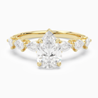Pear Crescent Pear Side Stone in 18K Yellow Gold main white