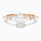 Oval Mixed-Shaped Shoulder Accent Ring in 14K Rose Gold main white