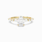 Oval Mixed-Shaped Shoulder Accent Ring in 14K Yellow Gold main white