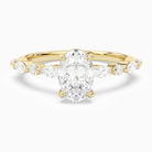 Oval Mixed-Shaped Shoulder Accent Ring in 18K Yellow Gold main white