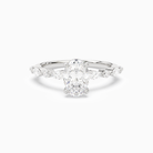 Oval Mixed-Shaped Shoulder Accent Ring in Platinum main white