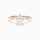 Pear Mixed-Shaped Shoulder Accent Ring in 14K Rose Gold main white