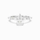 Pear Mixed-Shaped Shoulder Accent Ring in 14K White Gold main white