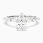 Pear Mixed-Shaped Shoulder Accent Ring in 18K White Gold main white