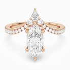 Marquise Tiara Accent Side Stone in 14K Rose Gold main white