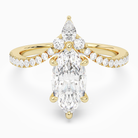 Marquise Tiara Accent Side Stone in 14K Yellow Gold main white