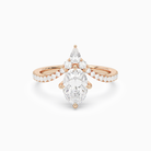 Oval Tiara Accent Side Stone in 14K Rose Gold main white